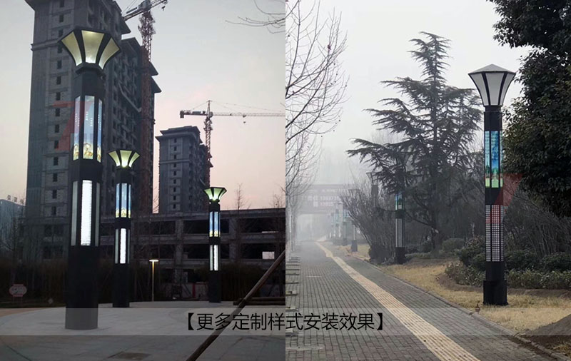 (QDJGDZ-023)六邊發(fā)光園林立柱景觀(guān)燈定制款公園安裝效果實(shí)景